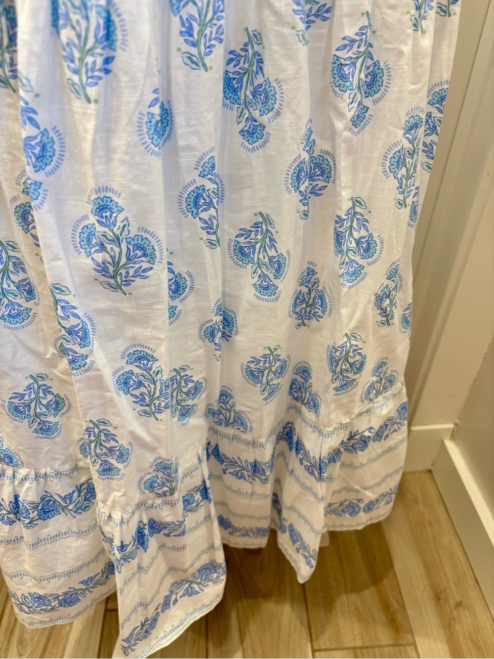 NWT Haute Hippie Light Blue and White Ikat print cotton sundress-4 - Picture 7 of 11